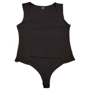 NWOT Bodysuit Sleeveless Square neckline Black Size XXL